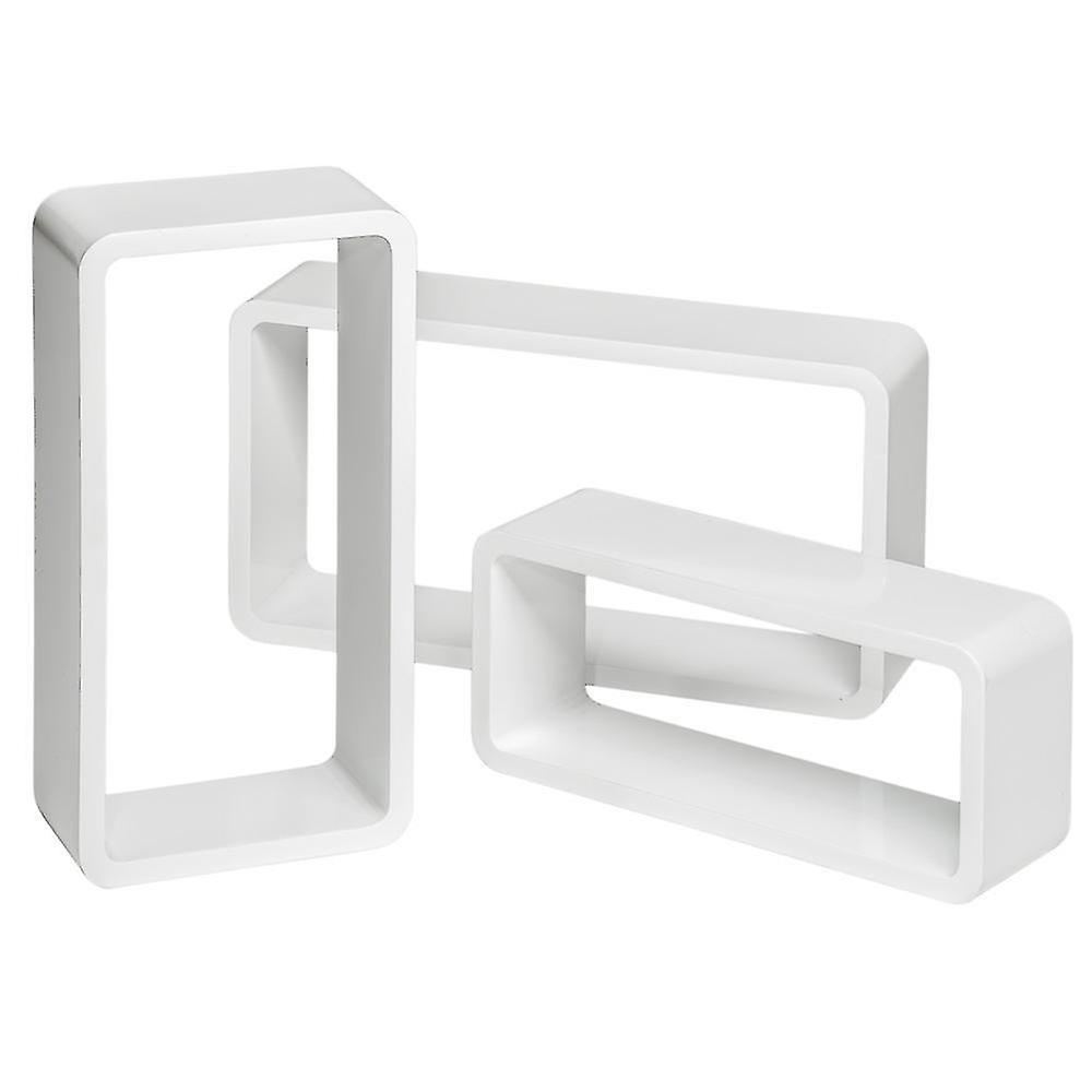 3 Floating Shelves Leonie - White, Mdf Wood