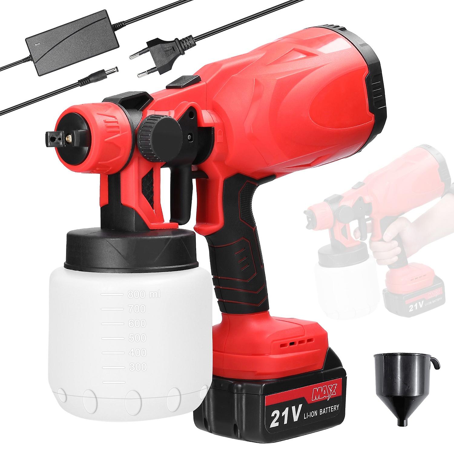21V Electric Handheld Paint Sprayer with Adjustable Output  Multifunctional Painting Device - High P