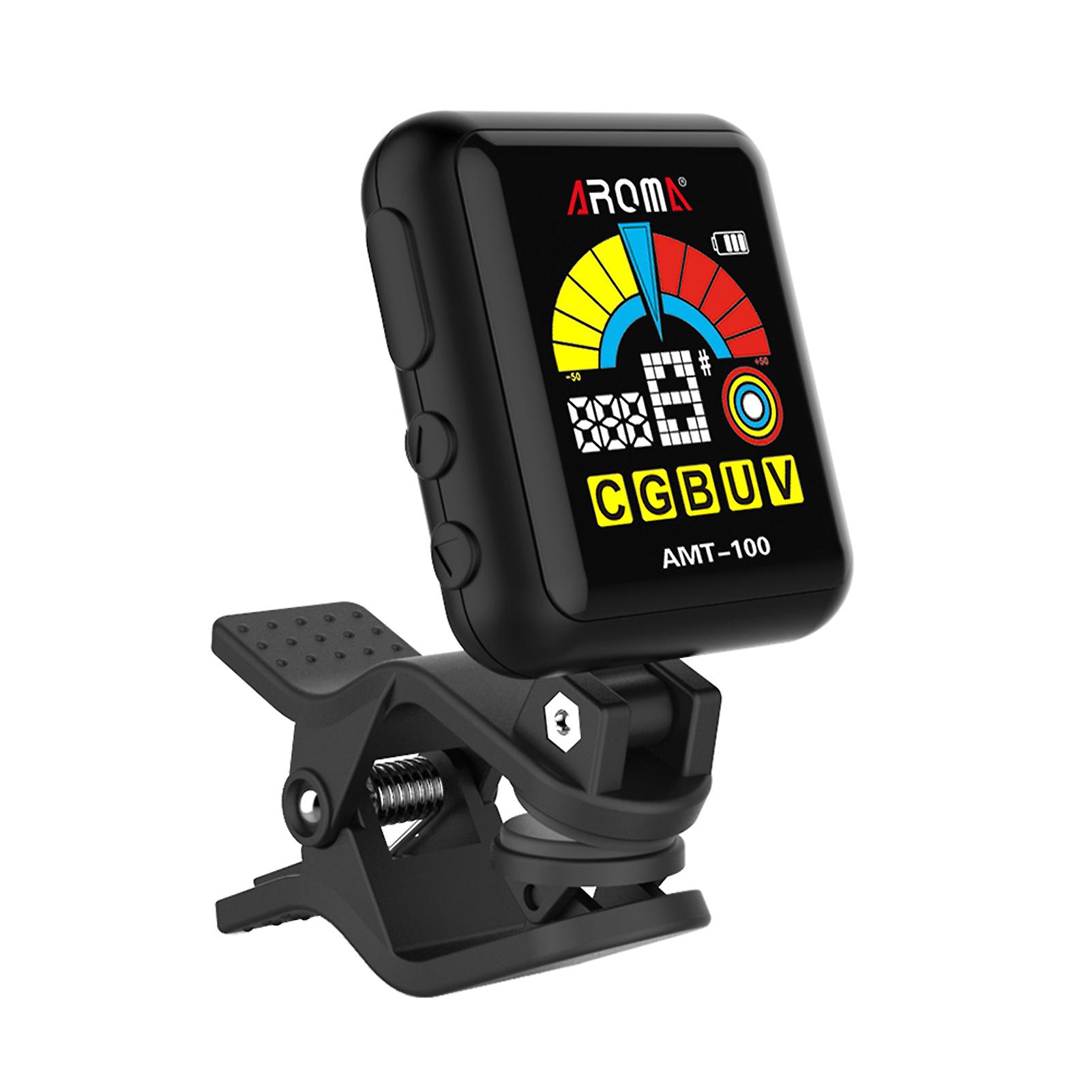 2 In 1 Rechargeable Rotatable Clip-on Electronic Tuner Metronome Color Screen