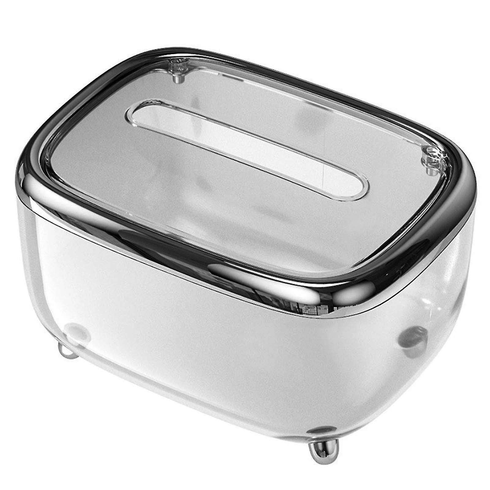 Tissue Box Transparent Napkin Box Simple Creative Storage Box Fixed Lid Paper Organizer
