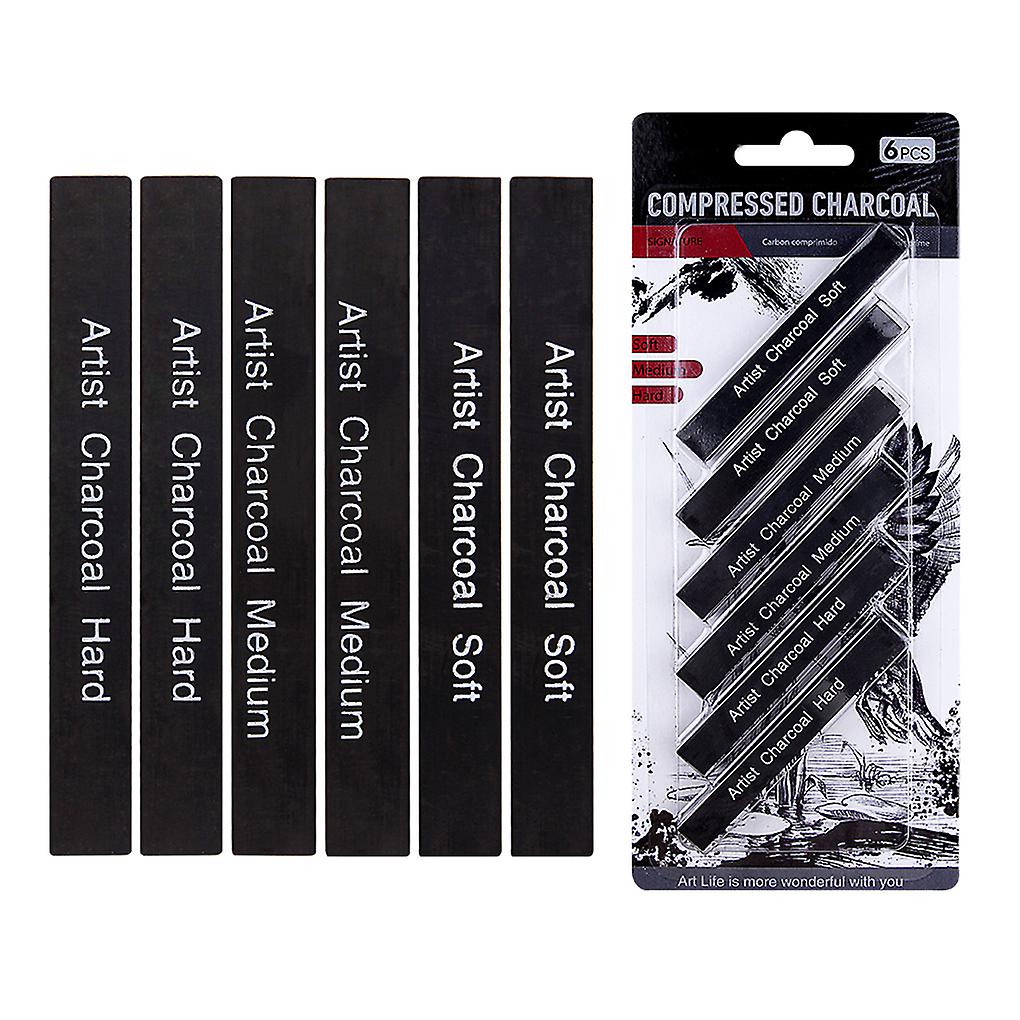 Black Versatile With Square Sketch Sticks For All Artistic Needs Compressed Charcoal Square Strips