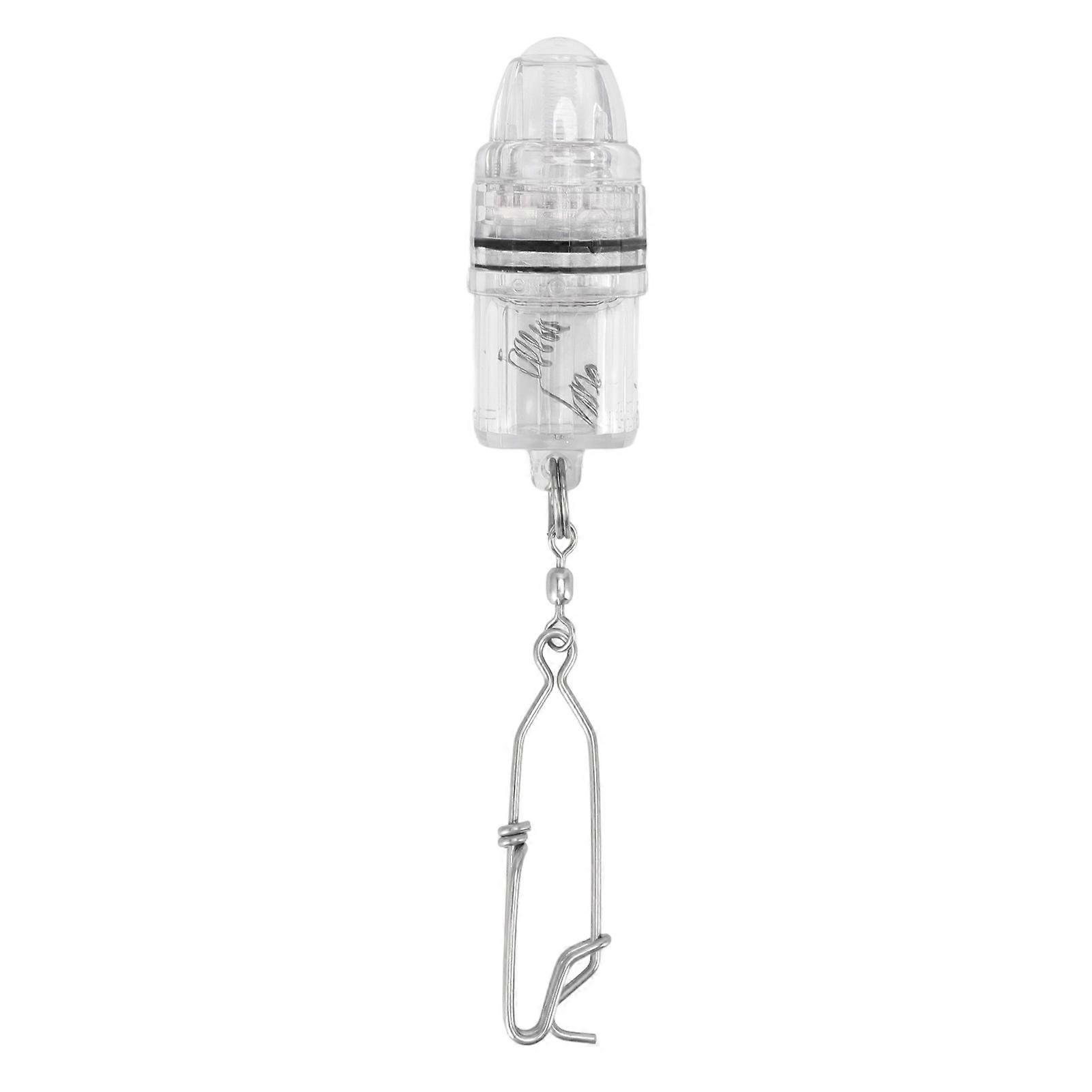 Deep Sea LED Fishing Light Bright White Flashing Underwater Fish Attracting Lamp Durable Metal Clip Large Hook for Angling No Batterie
