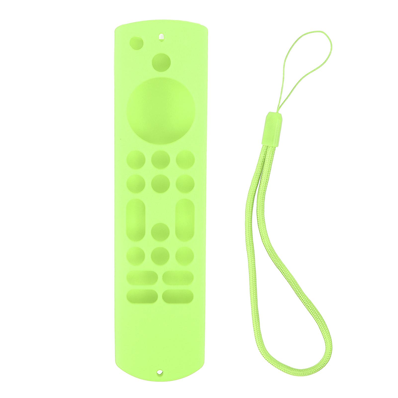 Remote Control Silicone Case Soft Safe Shockproof Waterproof Precise Cutout Fully Wrap Remote Cover for Amazon TV Luminous Green