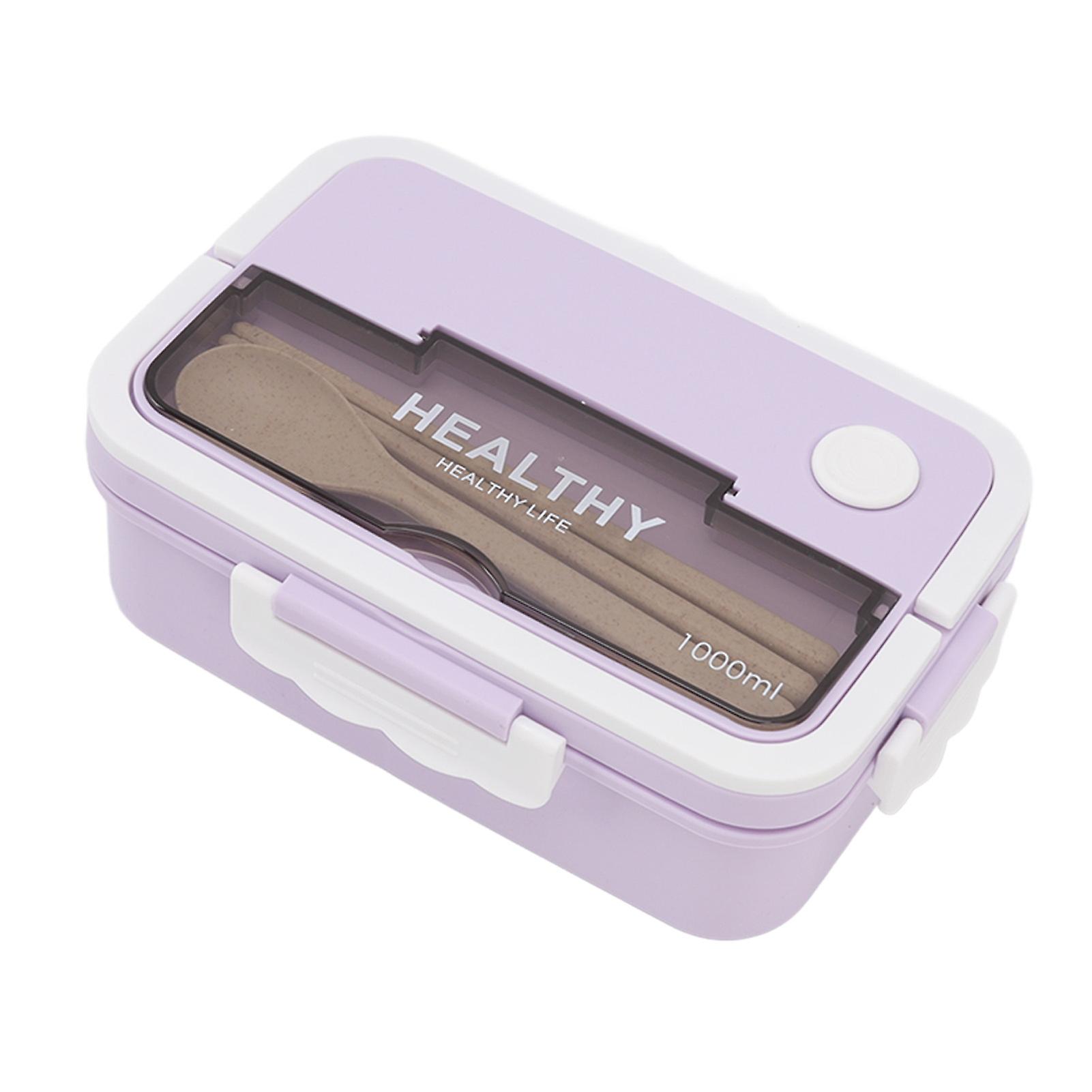 3 Compartment Plastic Lunch Box 1000ml Microwave Safe Taro Purple