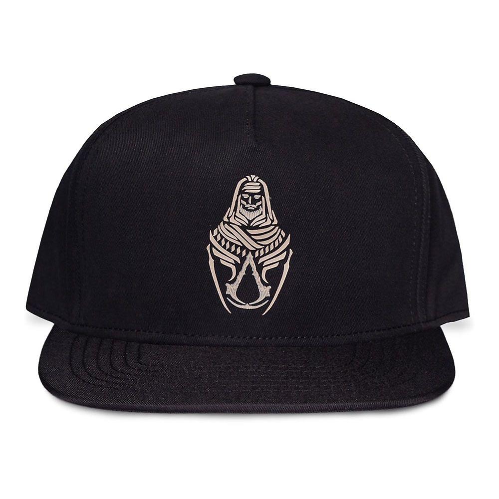 Assassin's creed mirage basim's crest logo snapback cap, black/blue