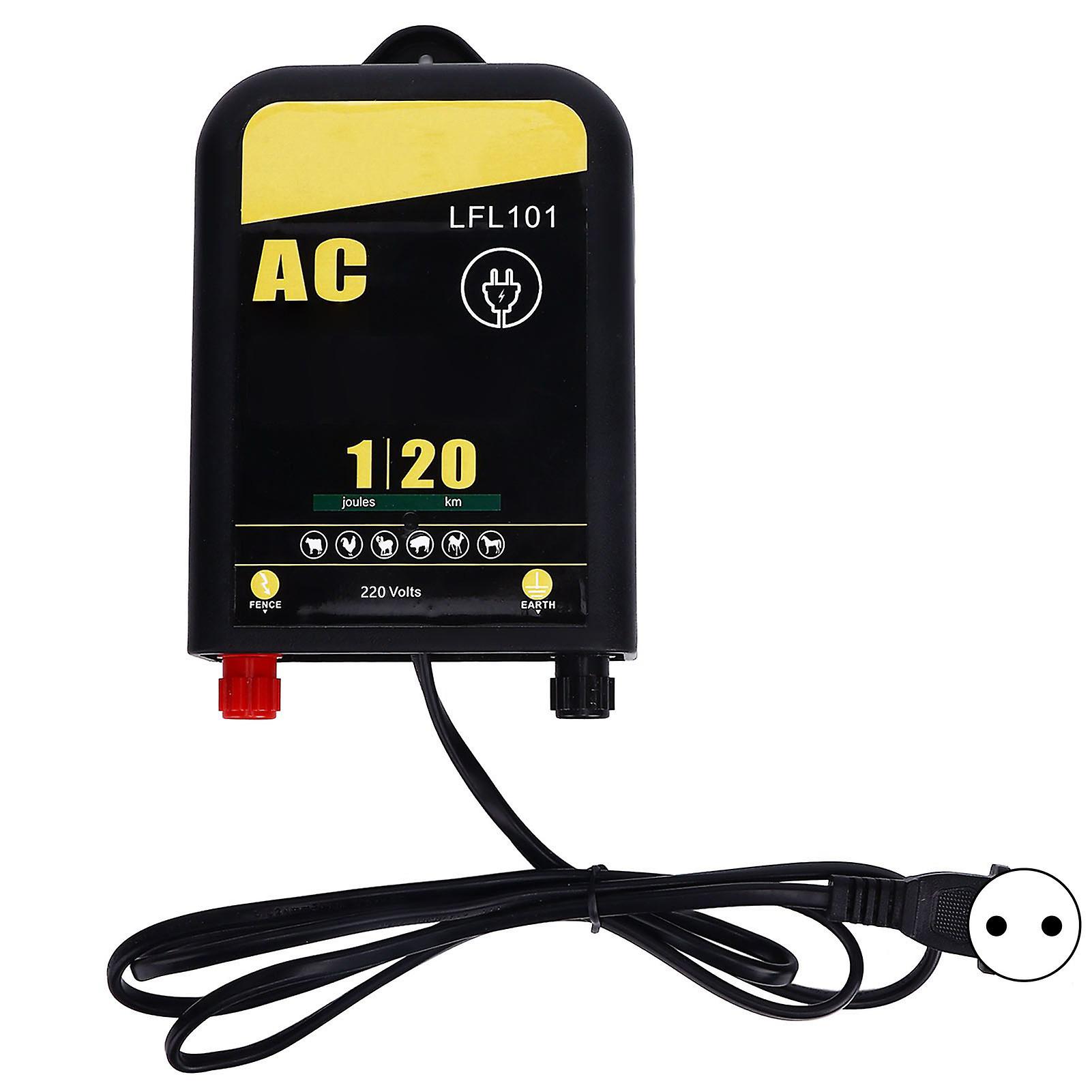 Portable Livestock Electric Fence Energiser AC Powered 20km Coverage 1 Joule Output Agricultural System for Farms Durable Design EU Plug 220