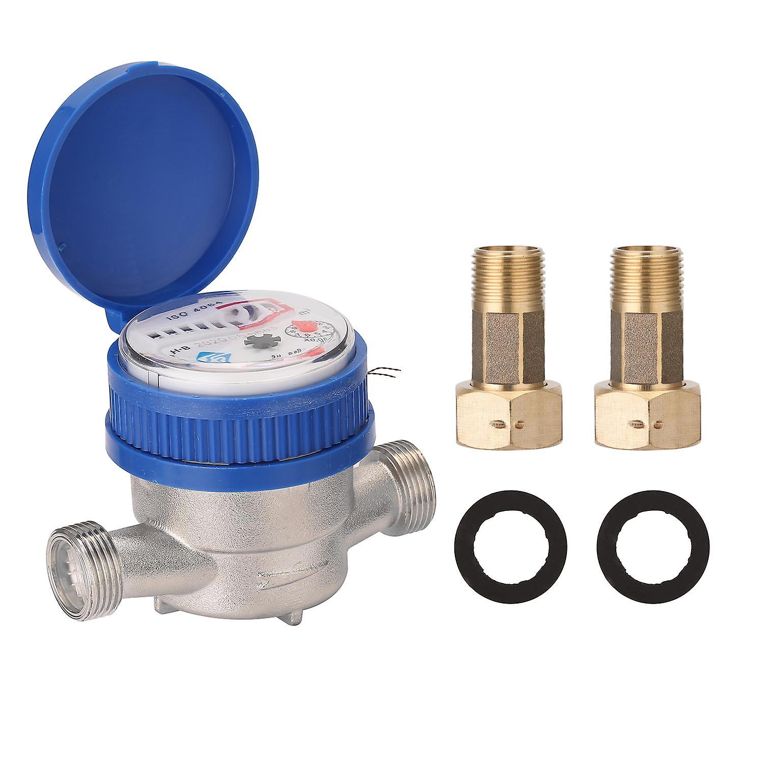 15mm 1/2" Intelligent Water Meter Household Mechanical Rotor Type Cold Water Meter Pointer Digital