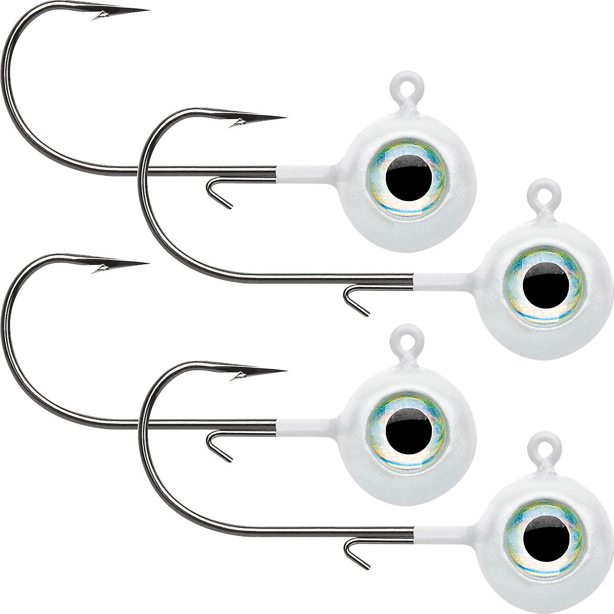 VMC Neon Moon Eye 1/4 Oz. 3D Holographic Jig - 4 Pack - White