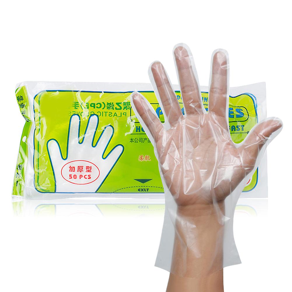 8Packs Disposable Glove Thicken Frosted Plastic Glove Food Preparation Safety for Restaurant Kitchen Cooking BBQ 50pcs\/Pack