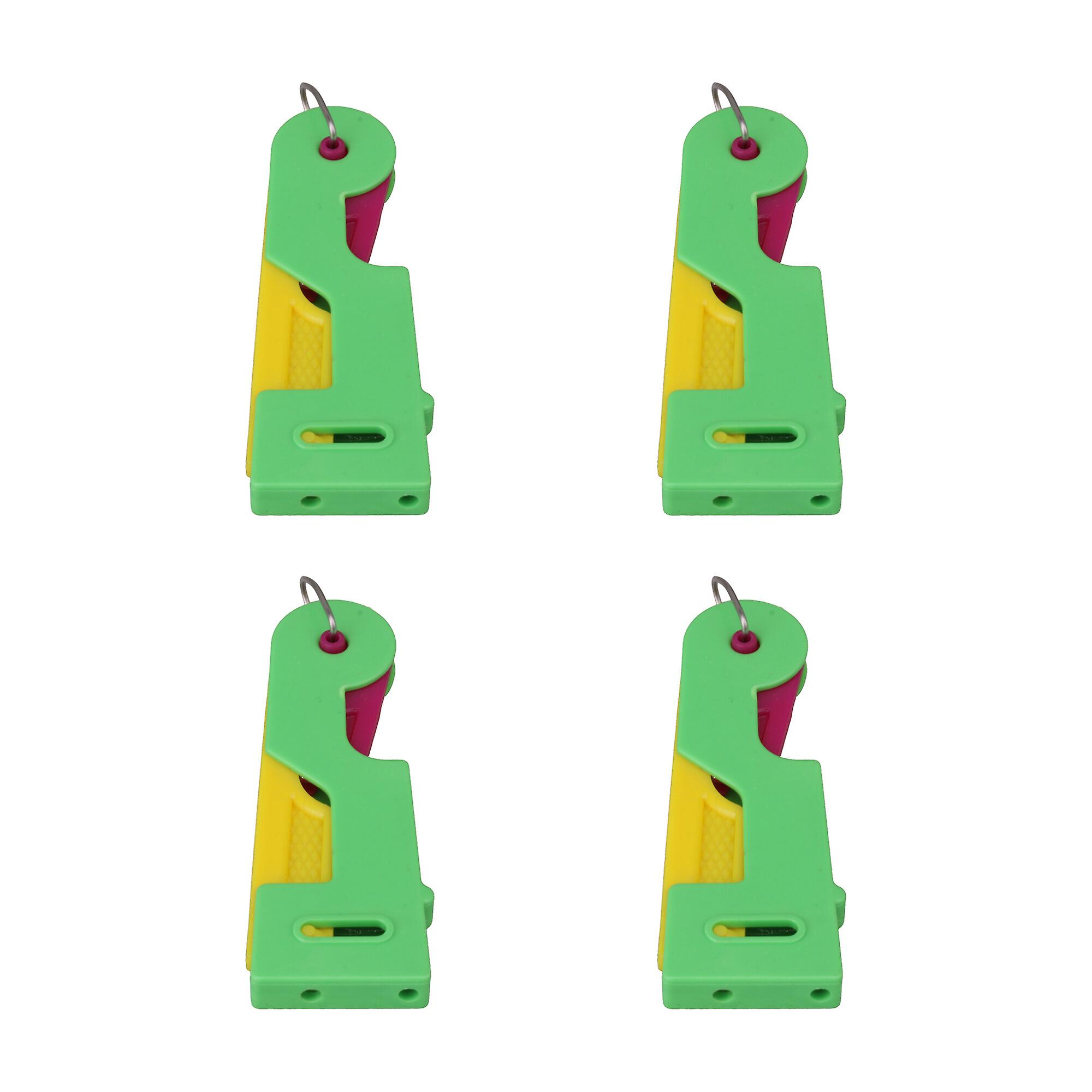 4 Pcs Automatic Guide Sewing Threading Machine Device Green Plastic