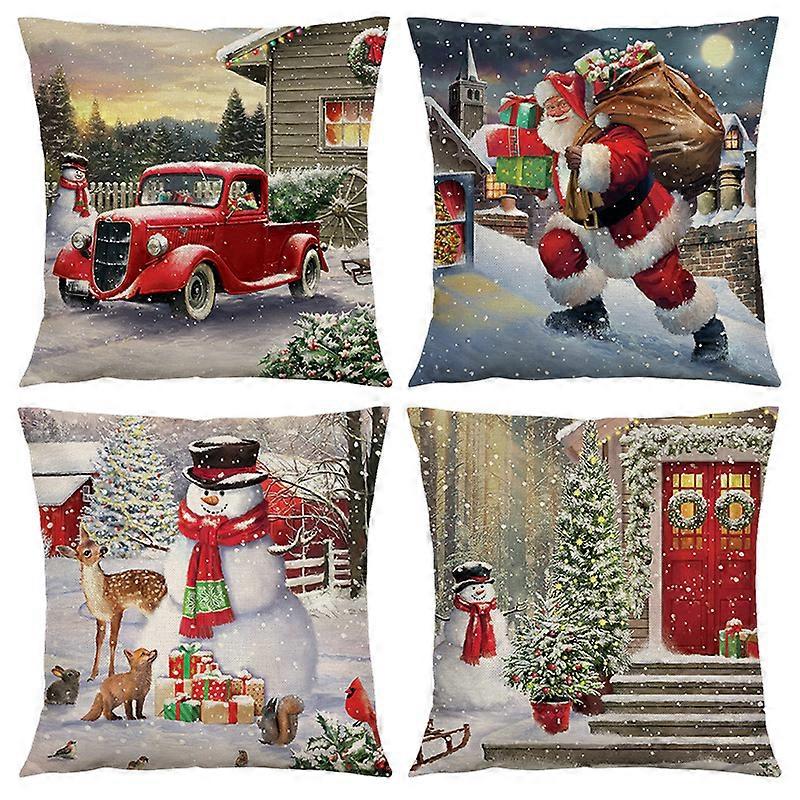 4pcs Christmas Pillow Case