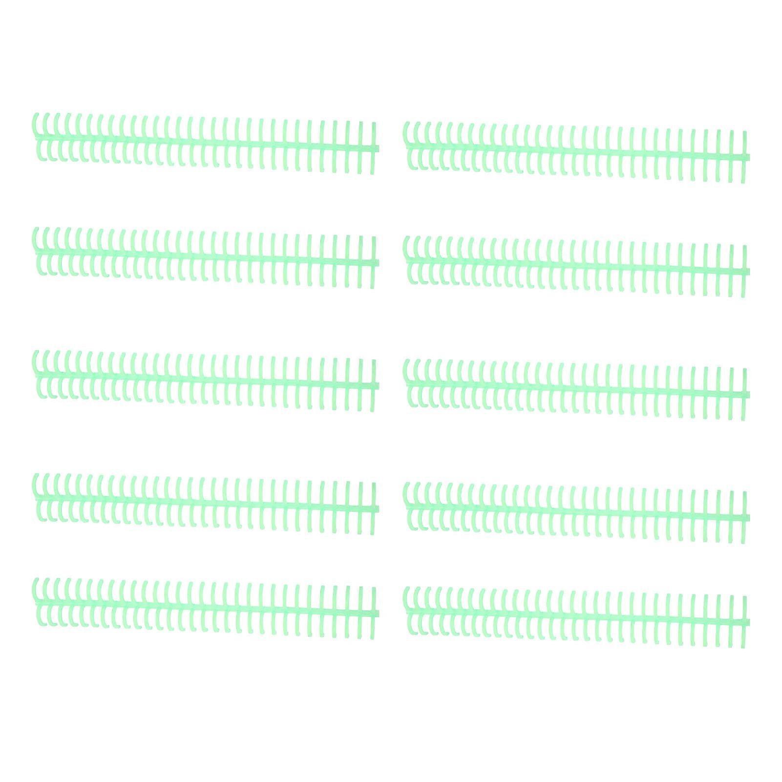 10Pcs σπειροειδής δεσμευτική σπείρα 130 χτένα σπονδυλικής στήλης ικανότητας φύλλων 30 τρύπες 16mm σύνολο διαμέτρων πράσινο