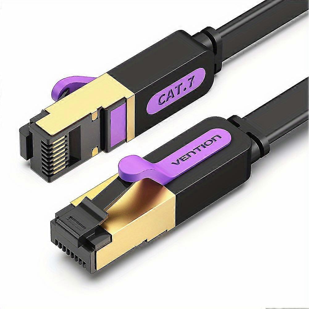VENTION Cat 7 Ethernet Cable - High Speed Flat LAN Cable with Gold Plated RJ45 Connector for Gaming, Streaming, and More - Durable Patch Cord for Xbox