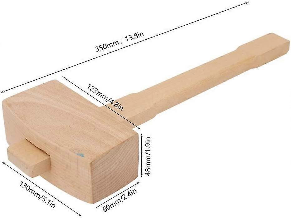 Wooden Mallet T-Shaped Wooden Hammer Carpentry Tool Professional Carpenter Woodworking Tool (l)