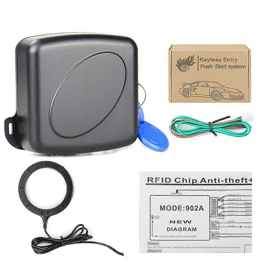 Alarm Car Key Systems Key blade  Engine Push Start Button RFID Lock Ignition Starter less Entry Start Stop Immobilizer Anti-theft System