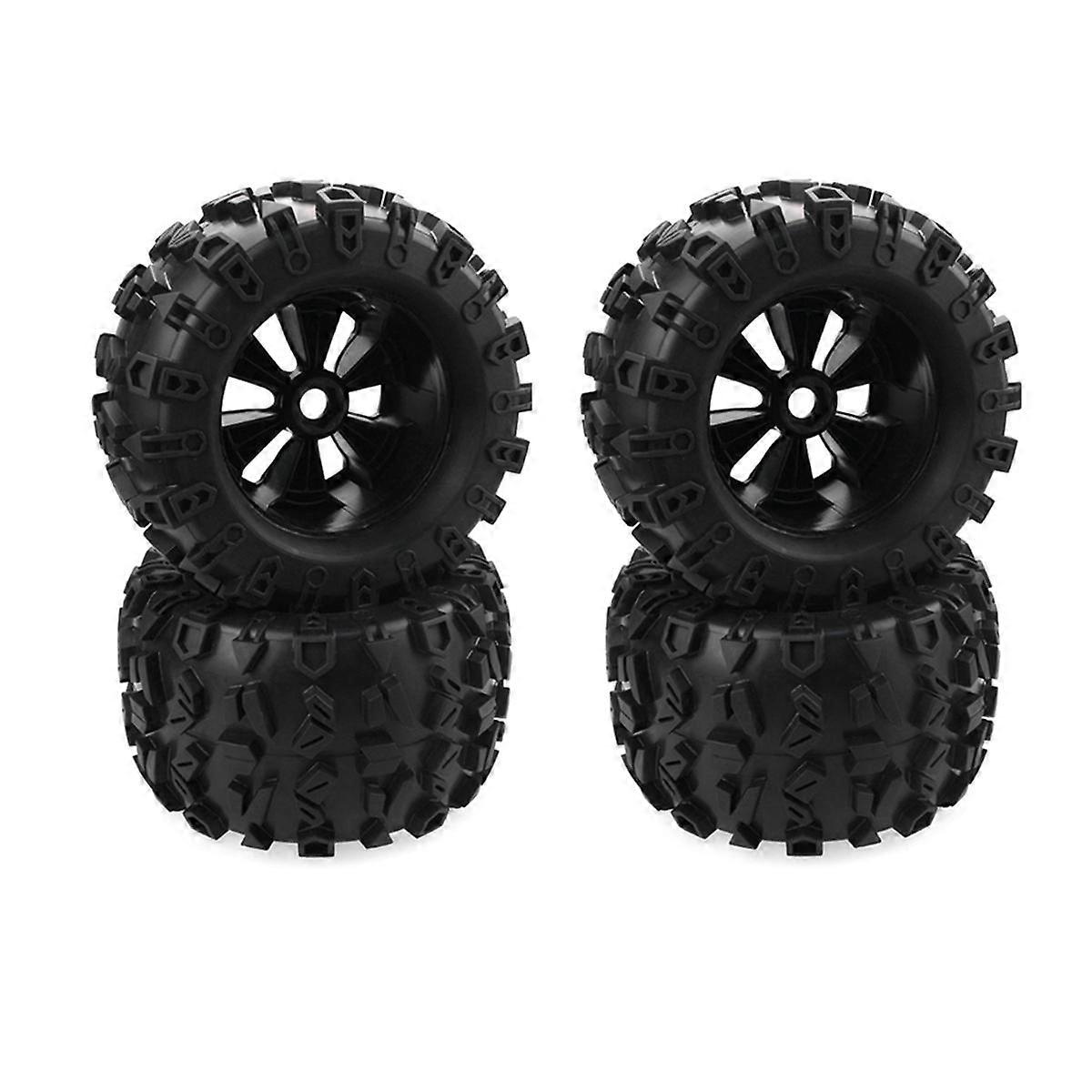 4pcs 1/8 Scale RC Tires and Wheels Set Glued for Tmaxx E- 3.3, JLB Cheetah