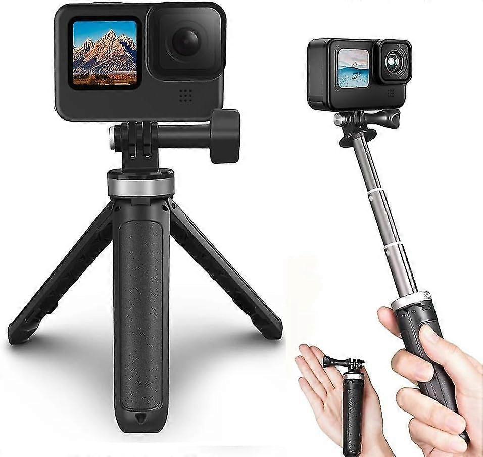 MT-09 Selfie Stick For GoPro, Portable Vlog Selfie Stick Tripod Stand Hand Grip for Gopro Hero 12/11/10/9/8 AKASO Action Camera Vlog Tripod, Ha