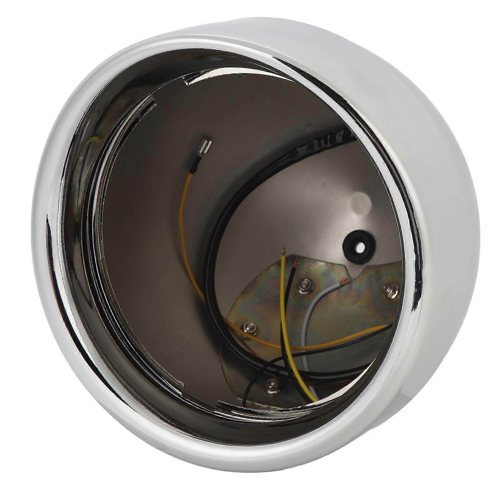 Round Headlight Housing 67789?91 Chrome Head Lamp Bulb Bucket Shell for Motorcycle with 7 Inch Headlight