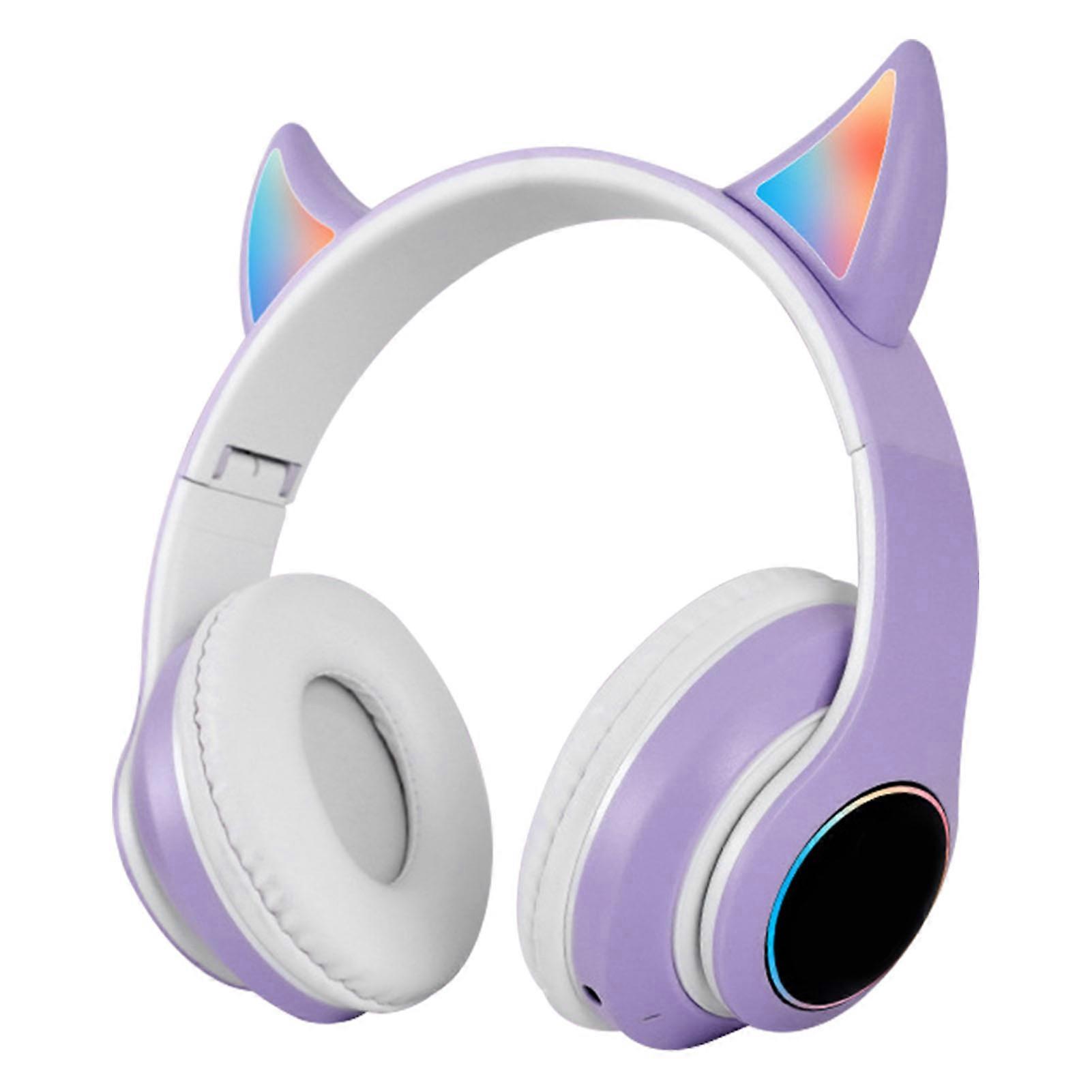 Foldable Bluetooth Headphone Hifi Glowing Effect Lightweight Comfortable Cute Wireless Headset Green