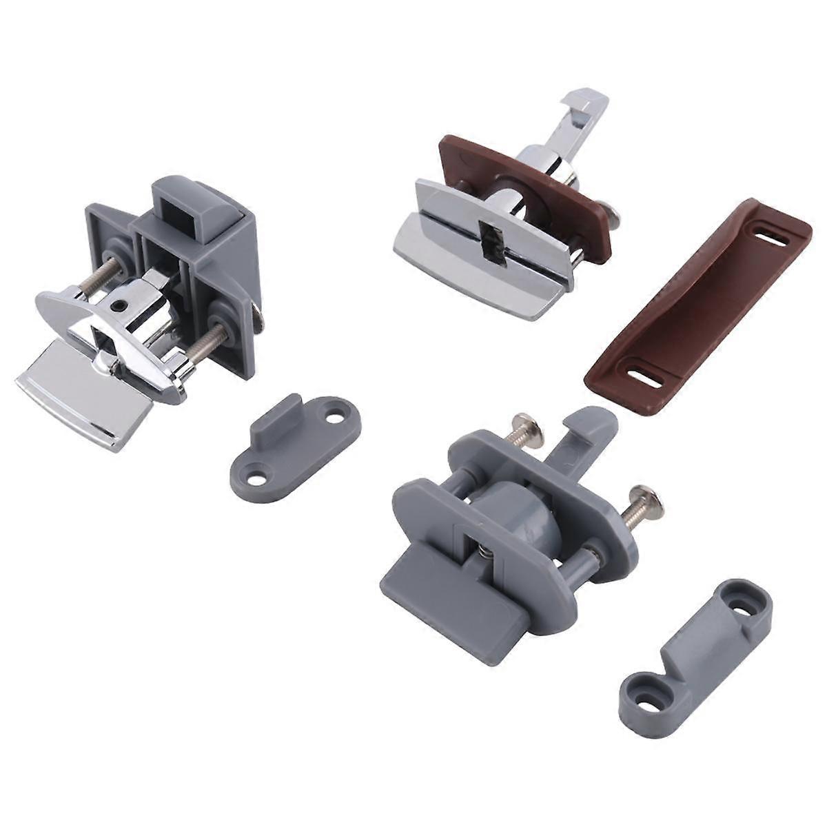 3PCS Car Push Lock RV Caravan Boat Motor Home Cabinet Drawer Latch Button Locks Keyless Door Lock H