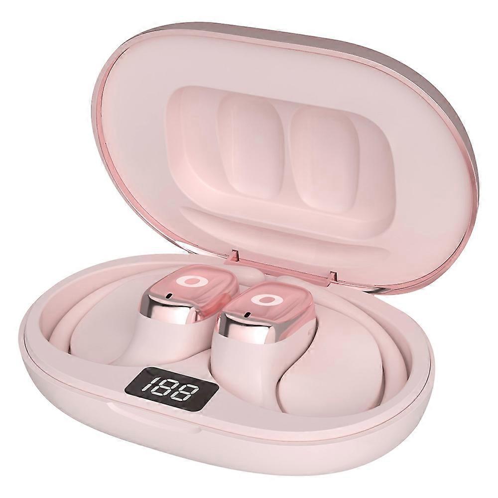 QH-004 HiFi Sound Bluetooth 5.1 Earphones Noise Reduction OWS Open Ear Sports Headphones - Pink
