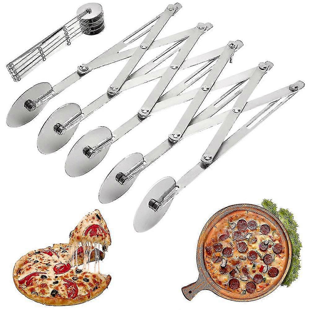 rustfritt stål kutter multi-hjuls deig pizza skillekniv