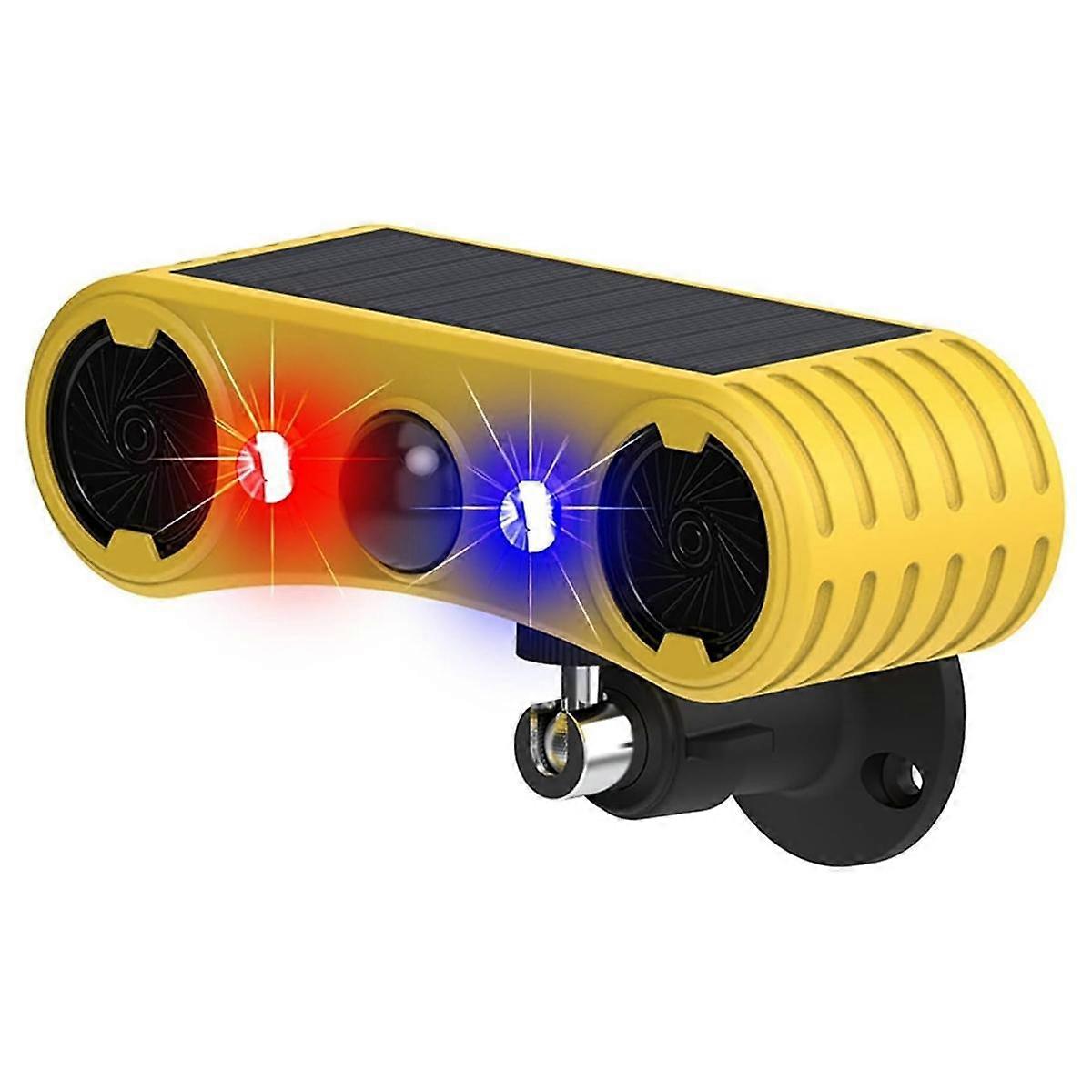 Solar Motion Sensor Alarm, Outdoor Warning Light,13 Sounds Security Alert System Animal Repeller fo