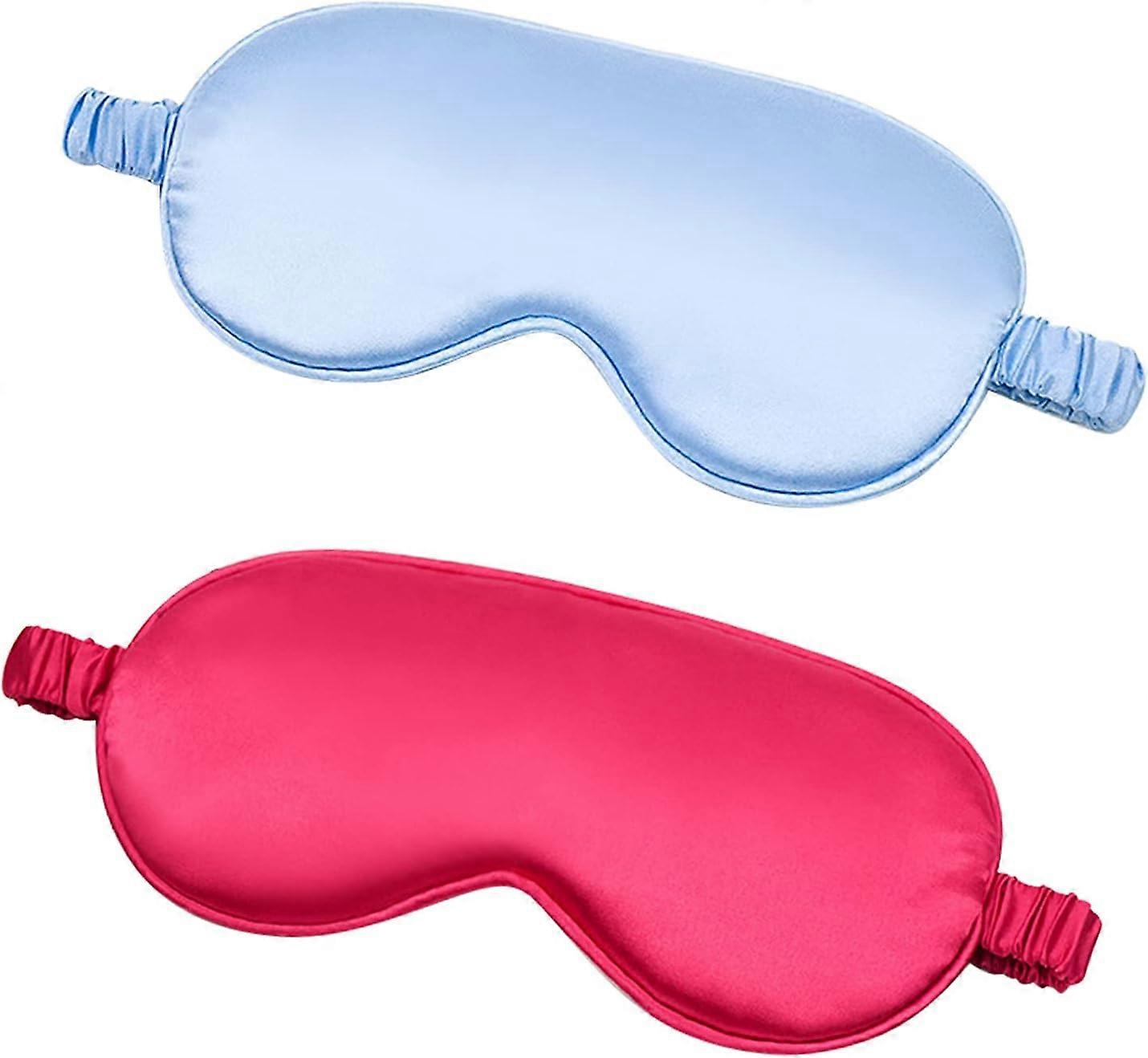 قناع العين من التوت الحرير للنوم معصوب العينين مع عصابة رأس بحزام مرن ، غطاء عين ناعم ظلال للقريب