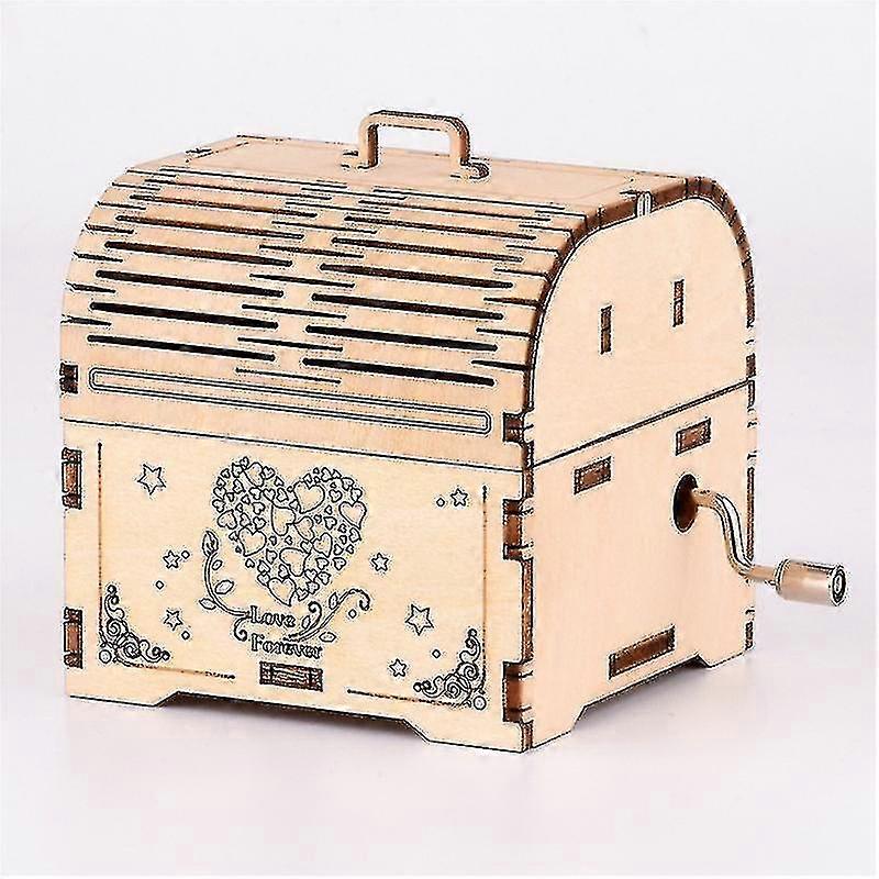 Early Childhood Education Puzzle Wooden 3d Three-dimensional Puzzle Diy Toy Classical Music Box (love)