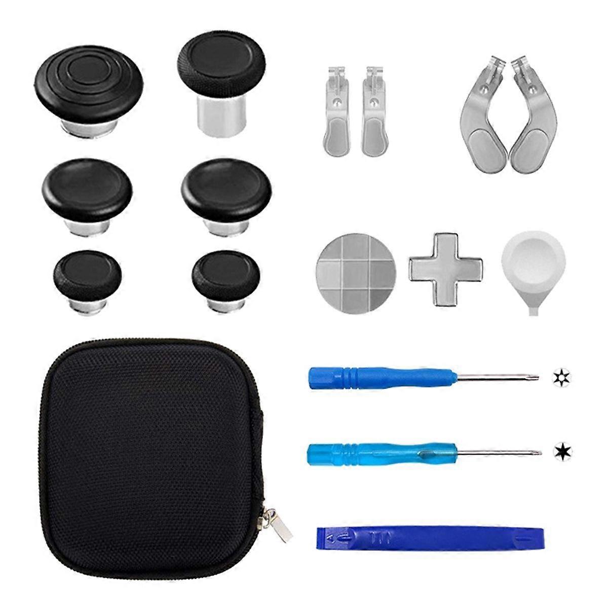 17PCS Metal Paddles Thumb Grips Core Joystick Kit for Elite 2 Enhanced Precision Game Controller Parts D
