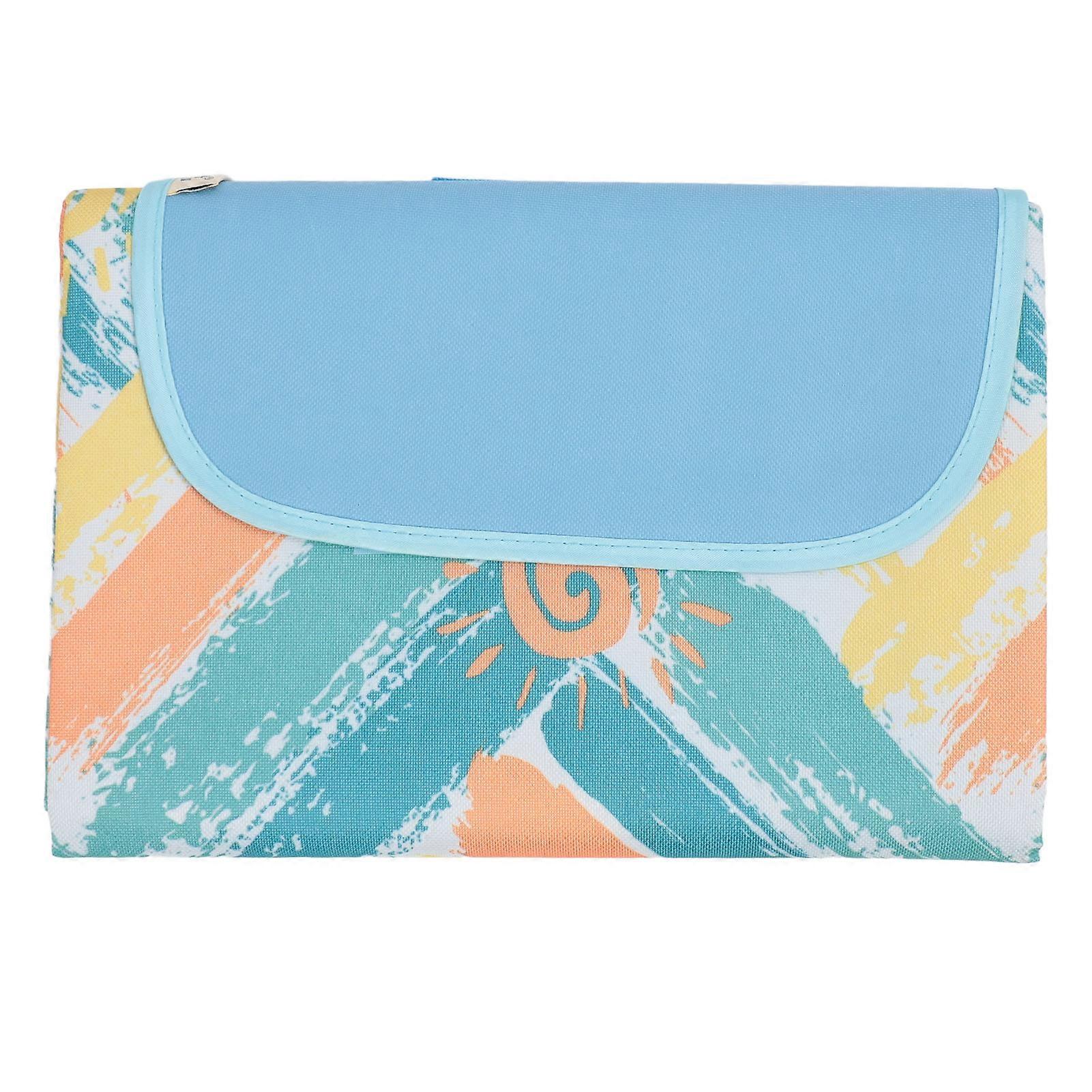 Large Picnic Blanket Waterproof Foldable Portable Multipurpose Picnic Mat with Handle for Beach Camping Blue