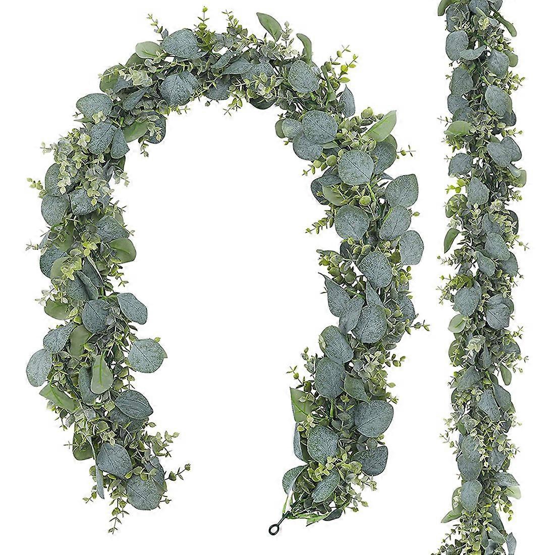2 Pack 5.5Ft Artificial Eucalyptus Garland Spring Garland Greenery Hanging Plants for Wedding Home