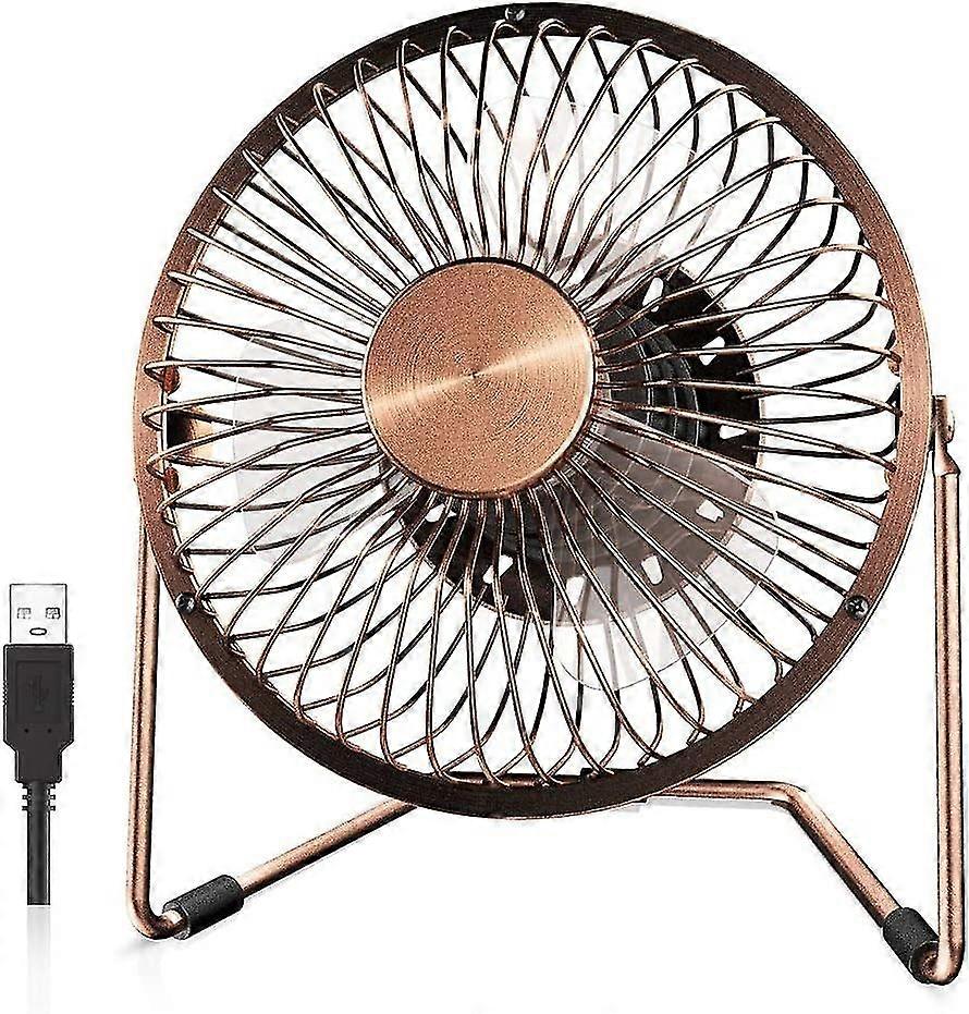 Usb Desk Fan 5 Inch Desktop Silent Fan Air Circulator 2 Speeds 360 Rotation Brushless Motor Noiseless For Home And Office Laptop Notebook Pc Desk Tabl
