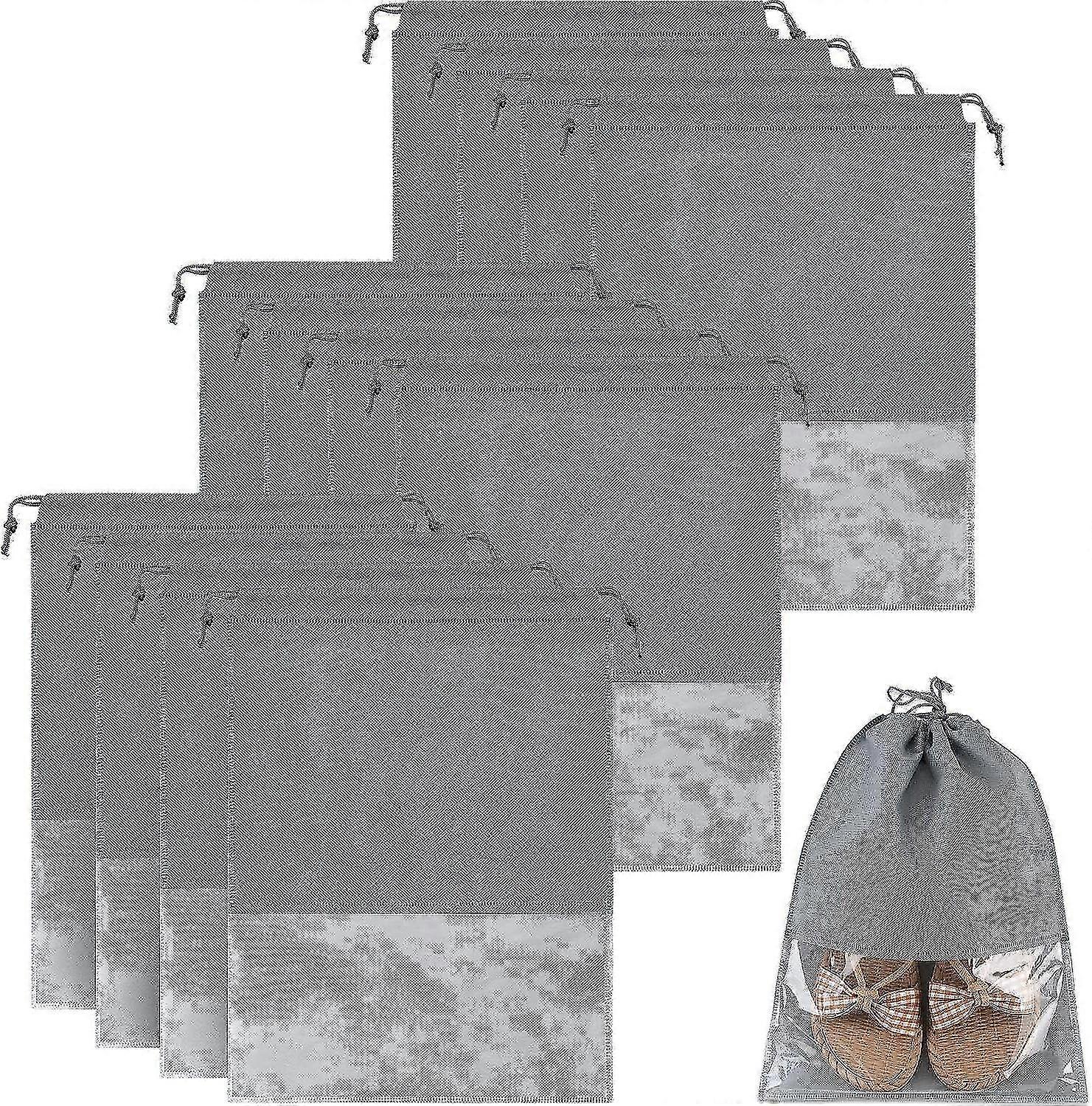 12pcs Transparent Shoe Bag For Efficient Shoe Storage,gray 27*36cm