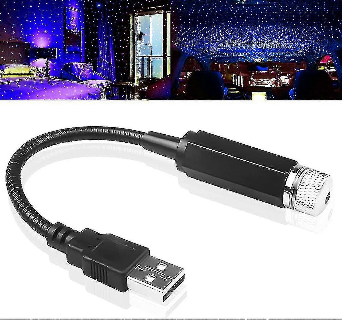 Usb Night Light Projector,car Roof Star Light 2-in-1 Projection Changes Automatically, Music Changes Synchronously Night Light,ceillight(blue-purple)