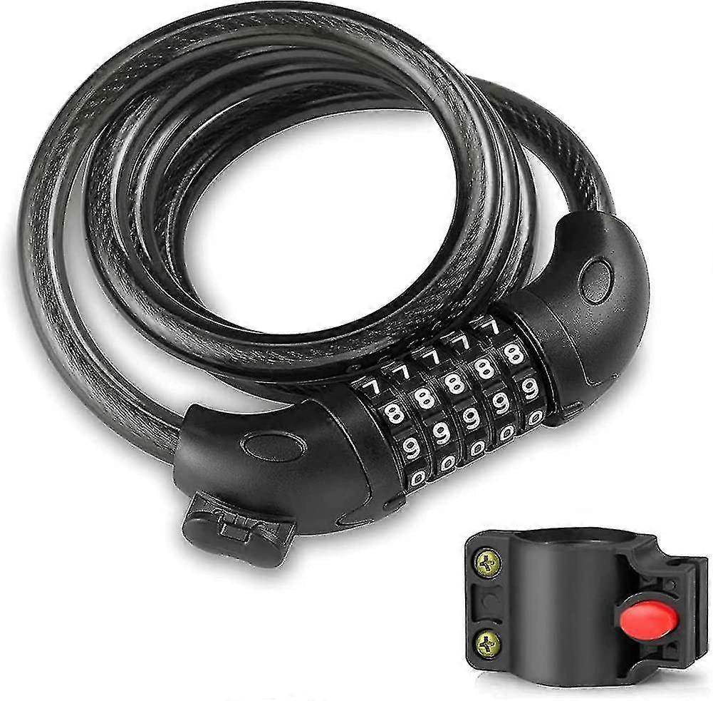 Bike Lock 120cm Long Bike Code Lock Scooter Lock With Heilwiy 5 Digit Code And Mounting