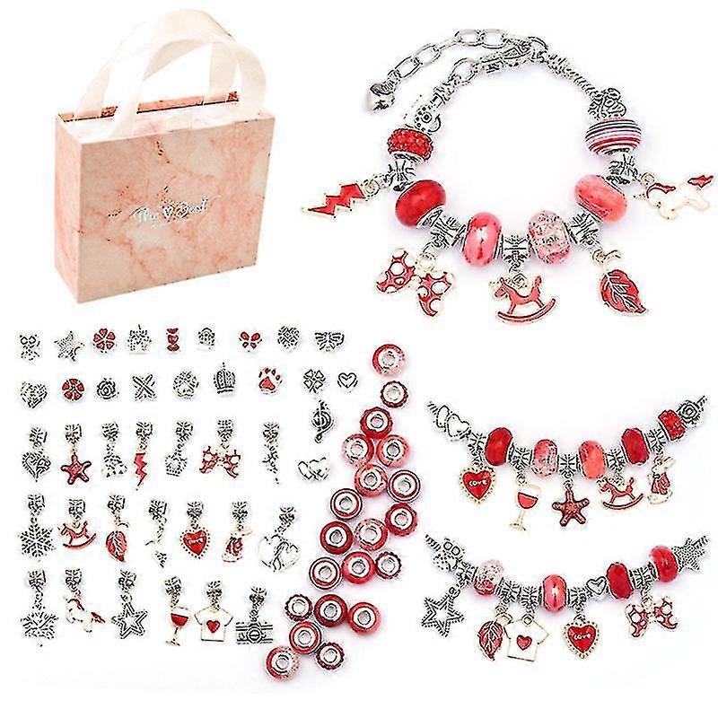 Colorfull Bead Bracelets Jewelry Making Kit Red- Aespa