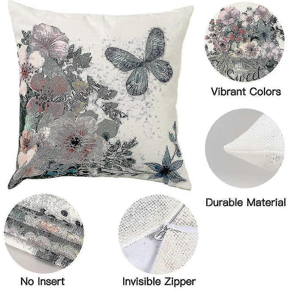 4pcs Spring Pillow Covers, Decorative Farmhouse Throw Pillows Covers