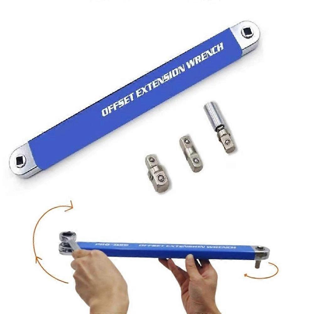 Offset Extension Wrench - Multifunctional Extension Wrench with Drive Adapters, Unique Impact Ready Socket Wrench Tool