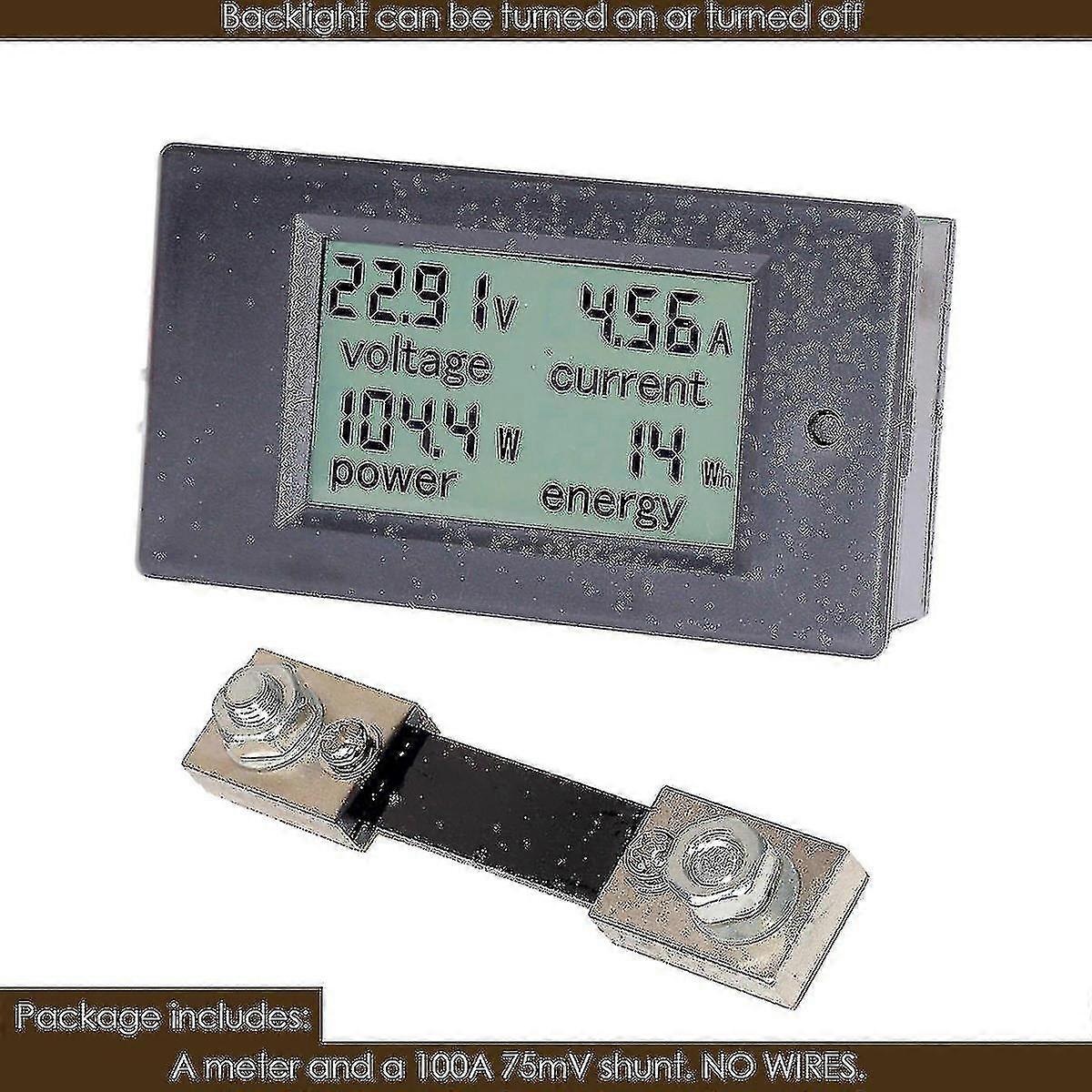 Dc 6.5-100v 100a Power Energy Meter Dc Lcd Digital Display