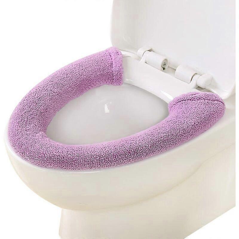 Toilet Seat Universal Toilet Seat High Elasticity Removable and Washable Not Fading Winter Warm Toilet Seat Cover, Fuchsia
