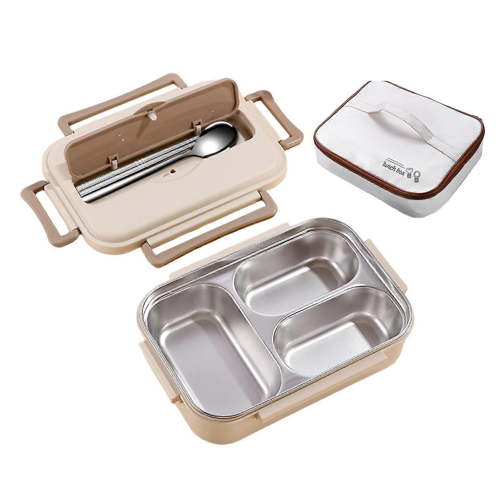 Insulated Lunch Box with Compartments Easy to Clean Stainless Steel Lunch Container Reusable Bento Box with Utensils for Adults Kids