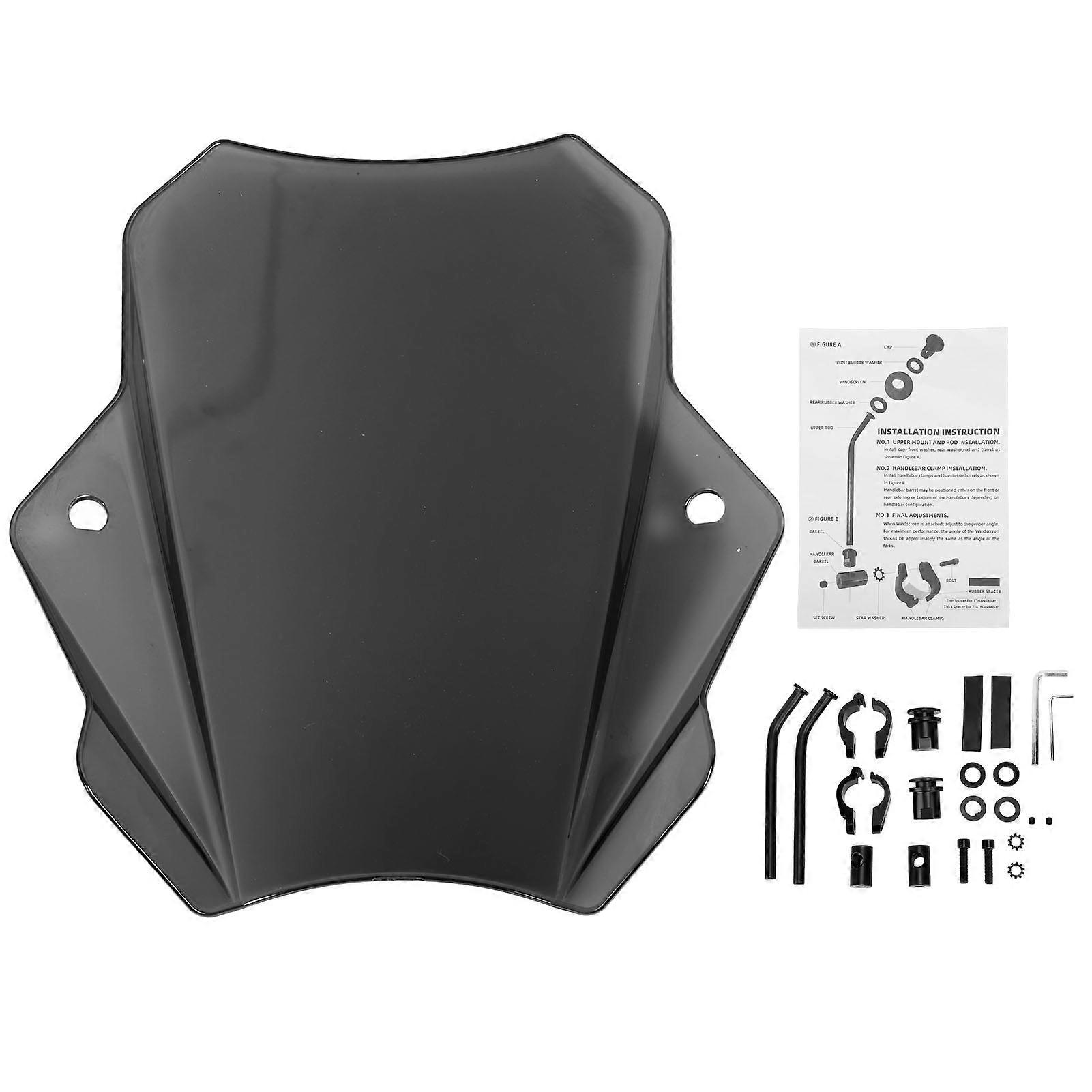 Universal Motorcycle Windshield Aerodynamic Adjustable Front Wind Deflector Replacement for Suzuki Grey