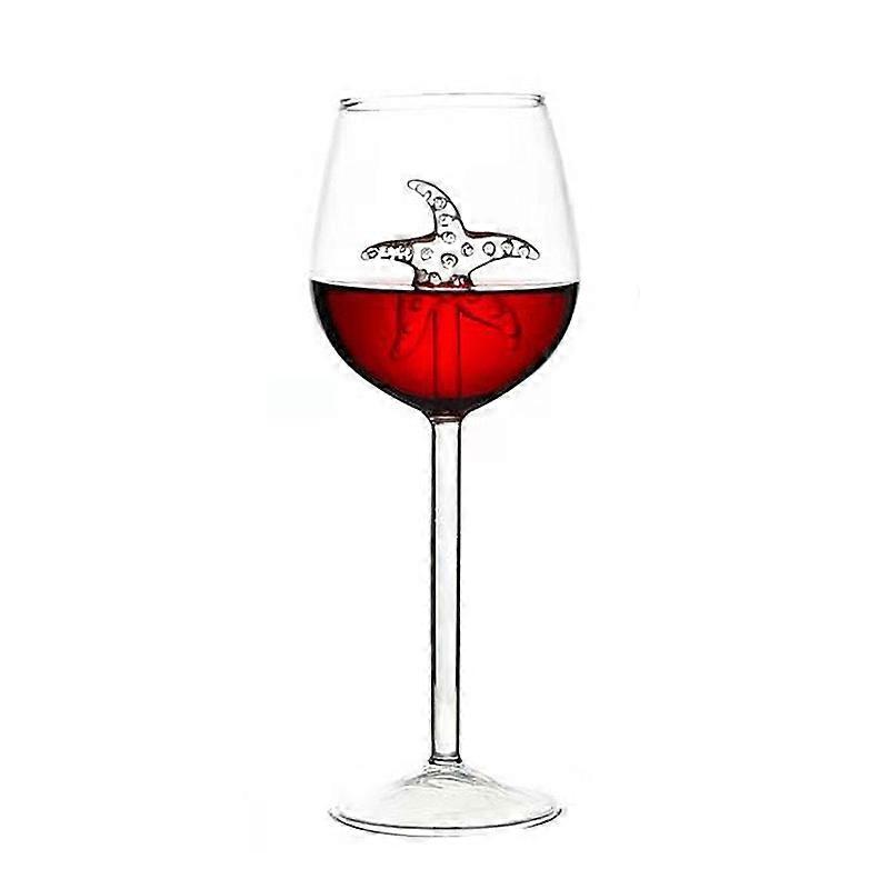 300ml Sea Horse/Starfish/Dolphin Red Wine Glass Cup Goblets Home Bar Supplies KAESI