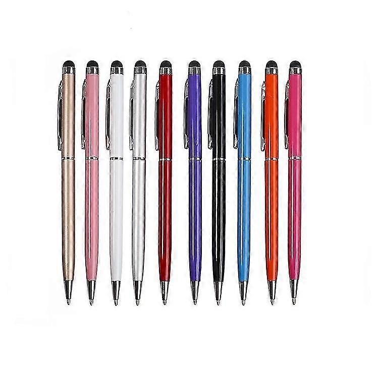 10pcs Capactive Touch Screen Ballpoint Pen With Stylus Soft Touch 2 In 1 Stylus Ball Pen