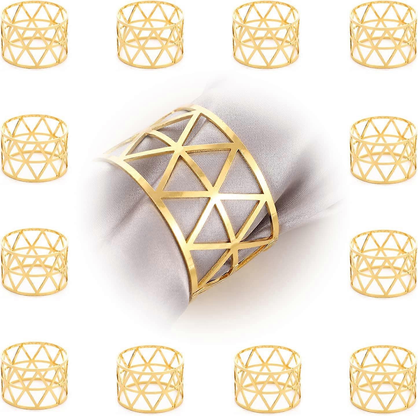 12 Stück Serviettenringe, Goldene Serviettenringe