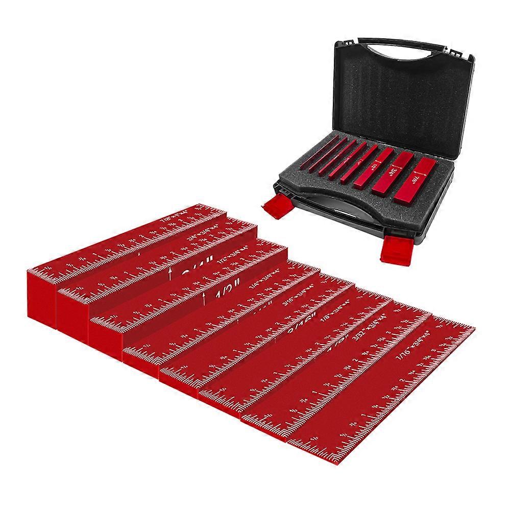 8PCS Setup Blocks Height Gauge Set Hliníková slitina Woodworking Setup Bars Set Praktická sada frézovacích stolních pil s úložným boxem