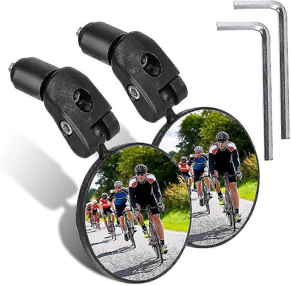 2 Pieces Bike Mirror, 17.4-22mm Bike Handlebar Mirror, 360adjustable Bike Convex Mirror