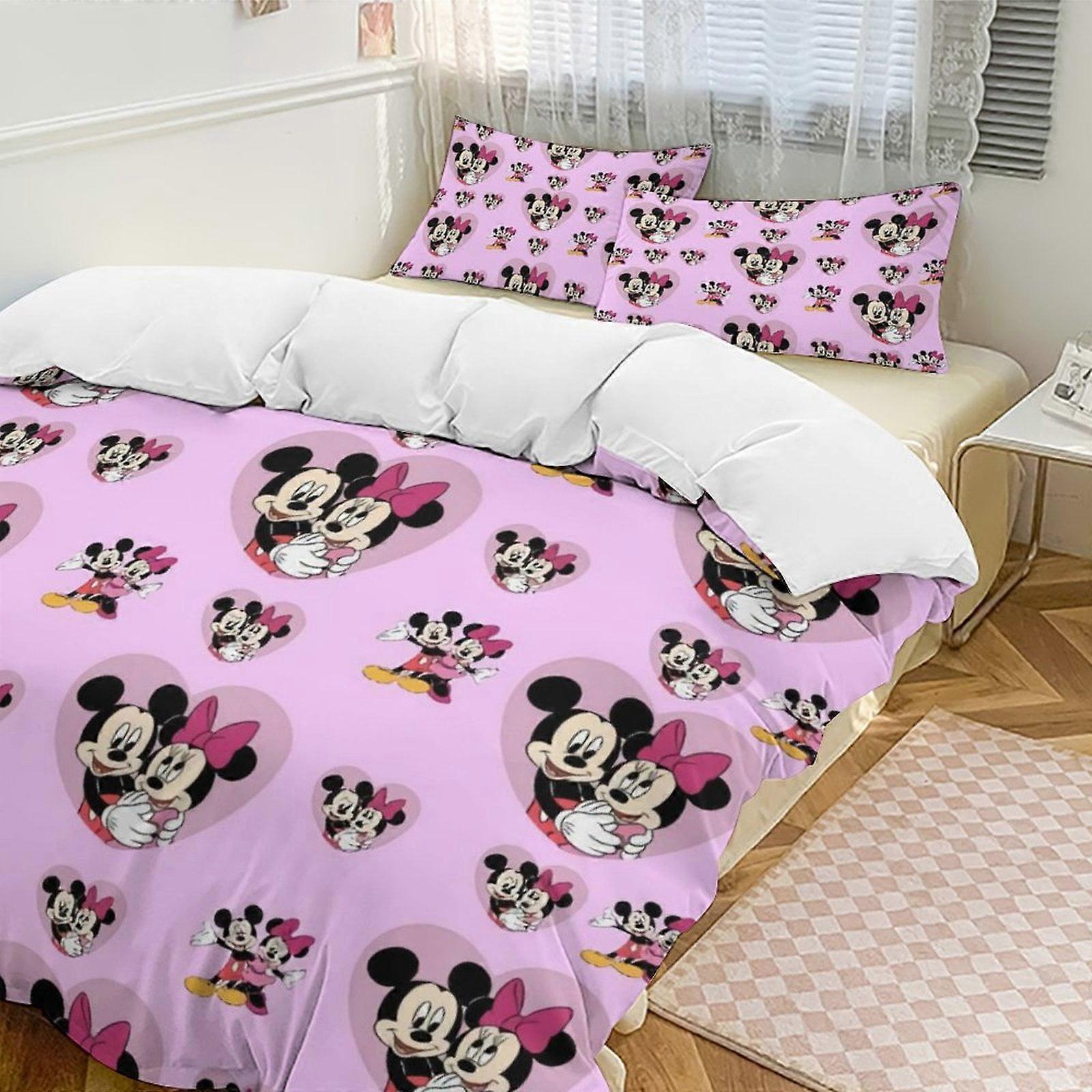 v4293  Bed Sheets Bedding Minnie MouseCartoon Collection 3-Piece Comforter Set, Personalized Bedding Decor for Kids And Teens  Bed Sheets  yuq4293