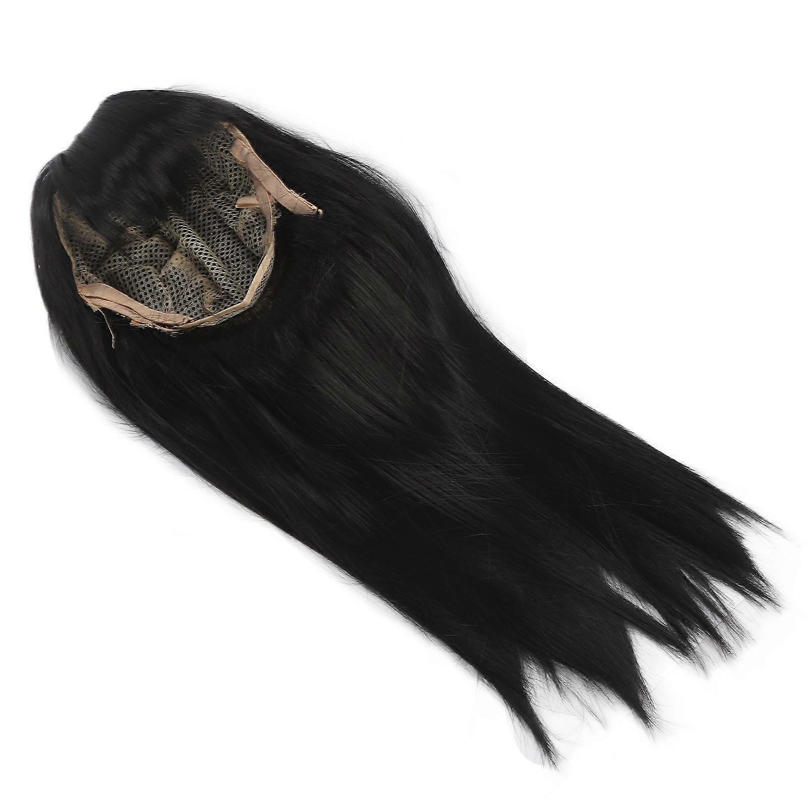 Children Wig Girl Bangs Periwig Long Straight Wig Black Full Topper Top Hair Replacement